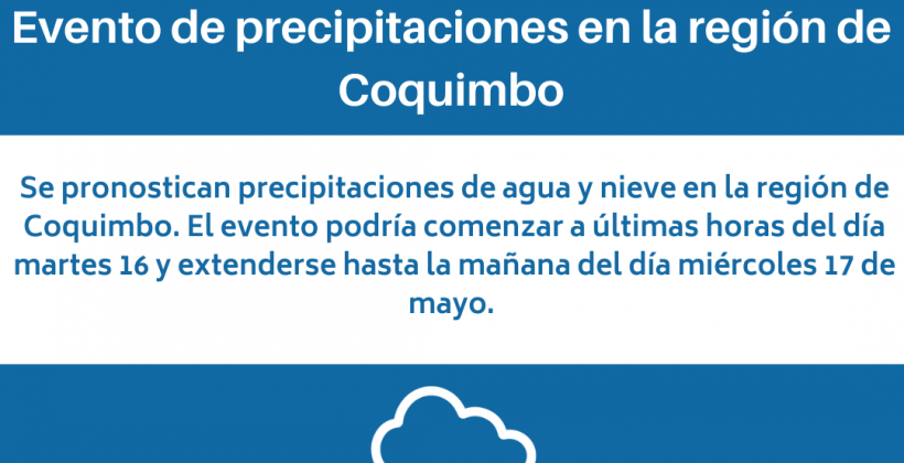 CEAZA pronostica evento de precipitaciones en la región de Coquimbo