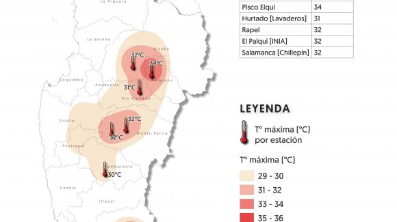 CEAZA pronostica altas temperaturas para valles interiores de la Región de Coquimbo