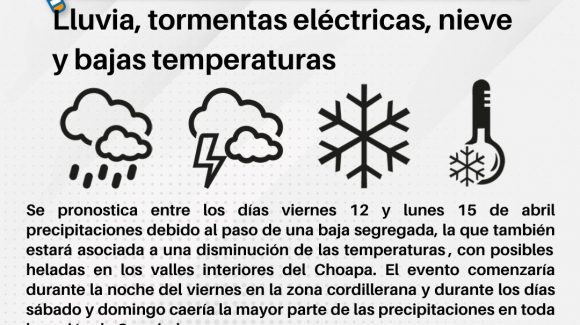 Pronostican precipitaciones para las regiones de Atacama y Coquimbo
