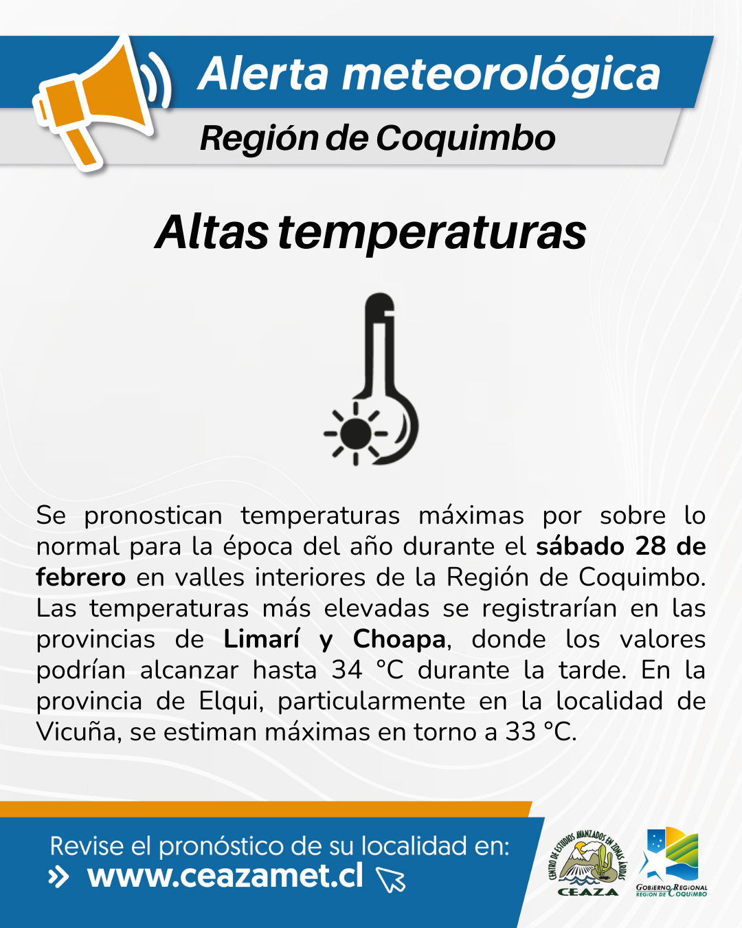 Pronostican jornada de altas temperaturas este fin de semana en la Región de Coquimbo