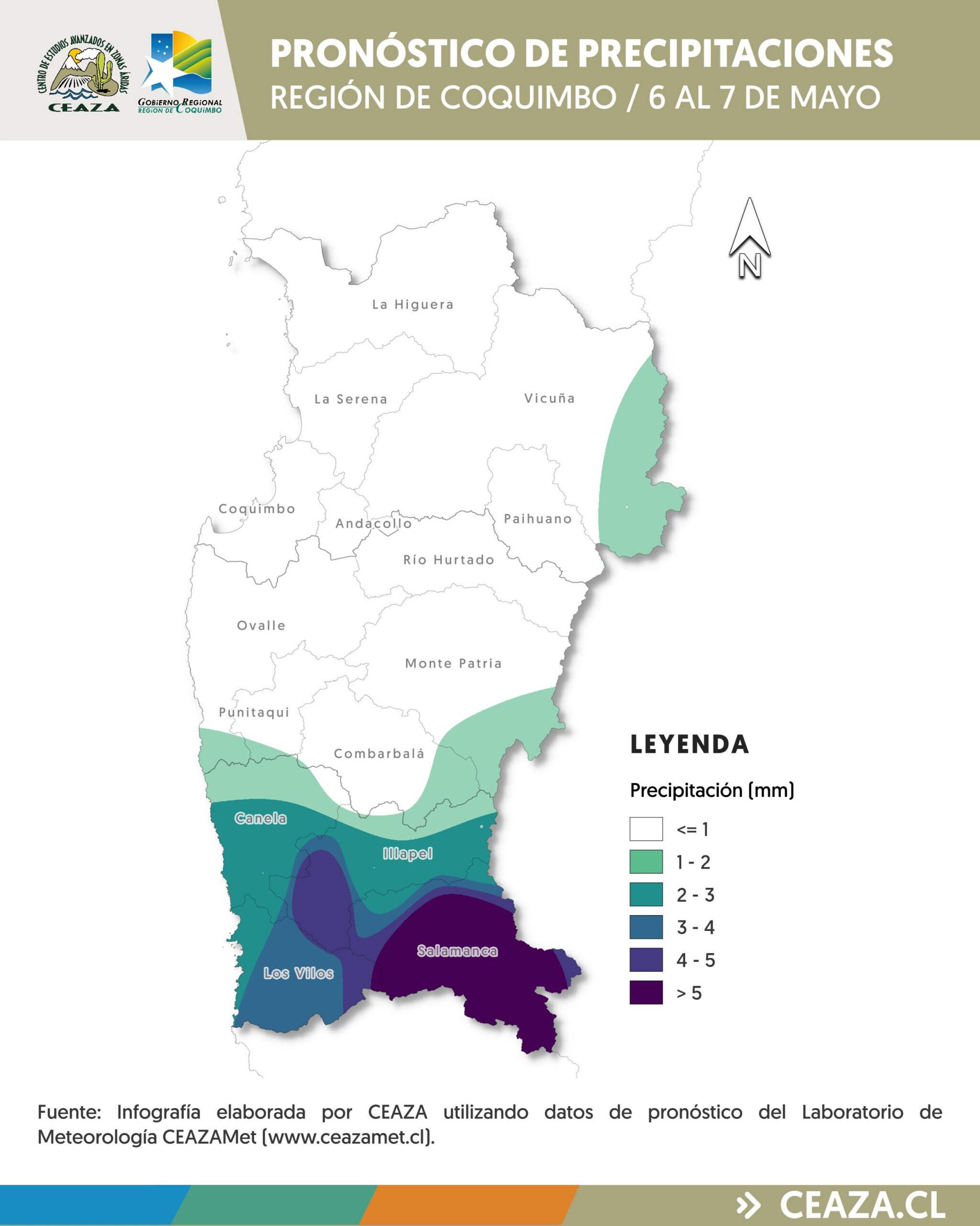 Primeras precipitaciones del otoño 2026: Llegarán al Choapa a partir del miércoles 6 de mayo